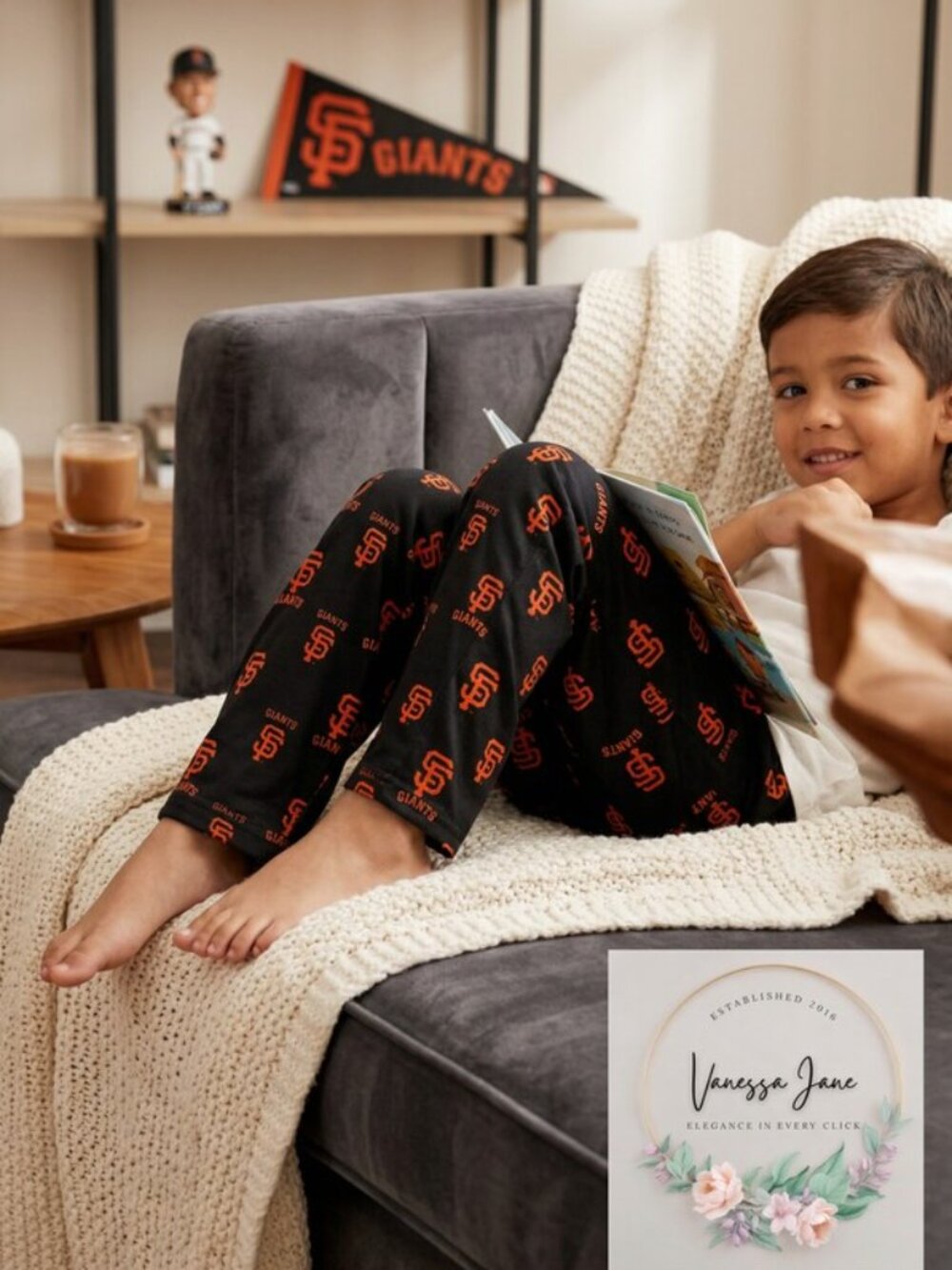 MLB Boys San Francisco Giants Printed Pant, Black, Small (2T)